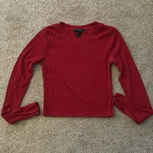 Red long sleeve crop top